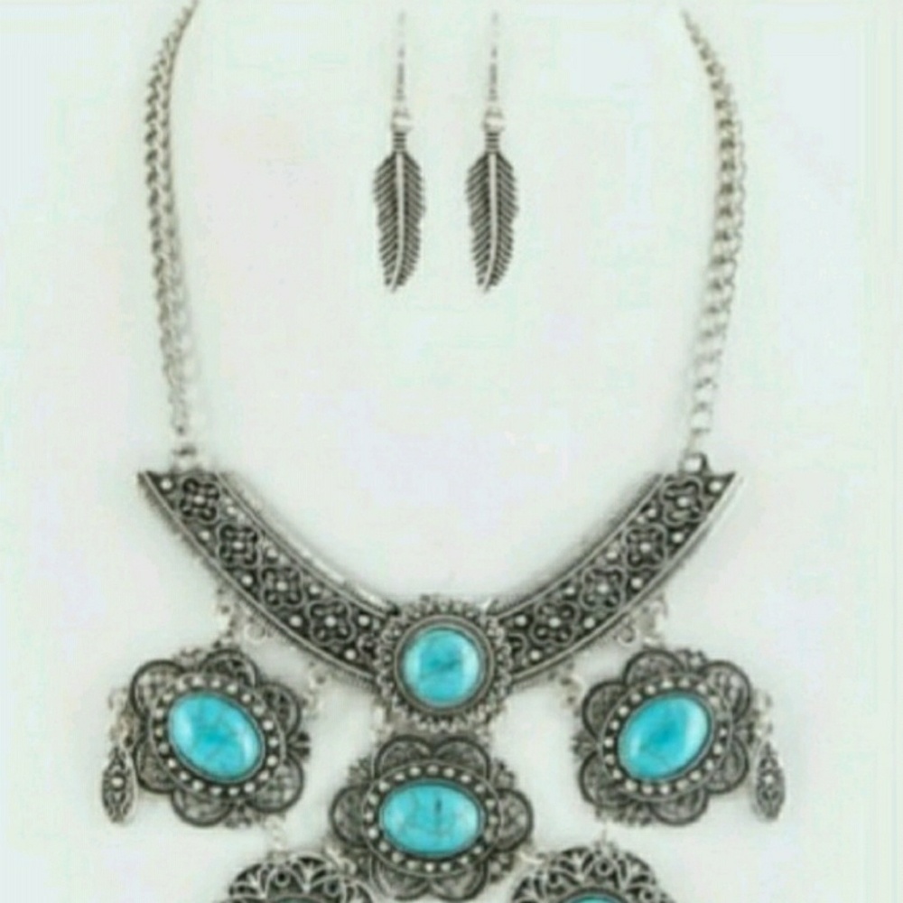 boho chic statement necklace set - Picture 5 of 6