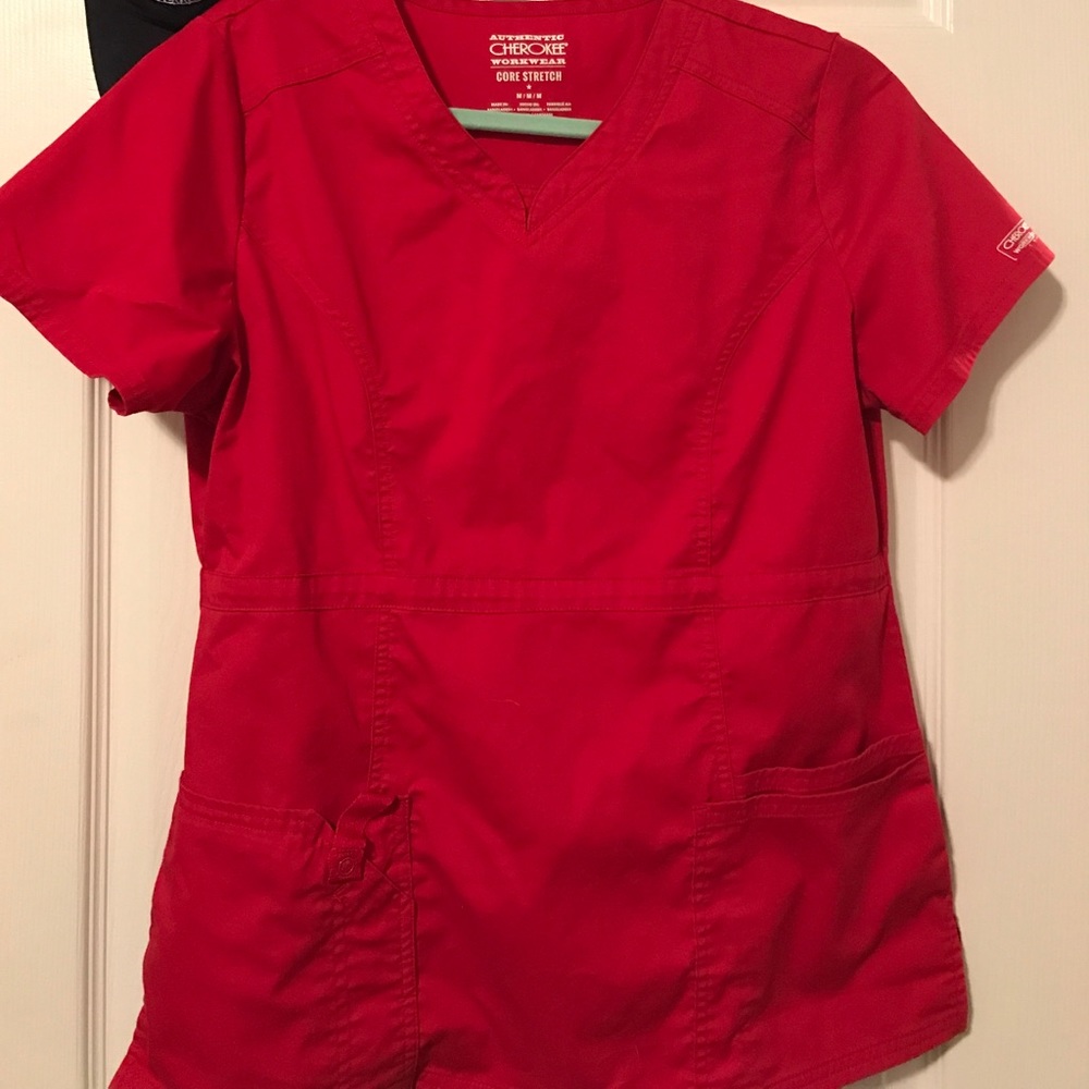 Red scrub set