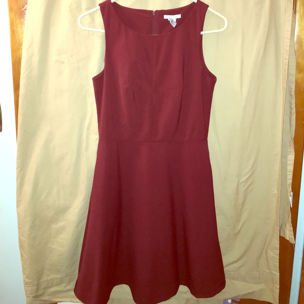 Maroon midi dress