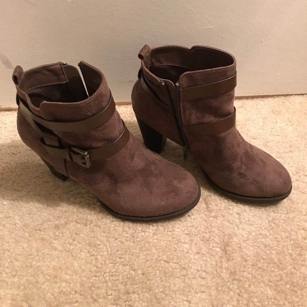 Brown ankle booties