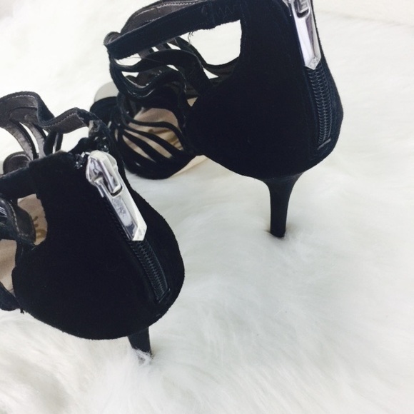 Sam Edelman 'Eve' Black Suede Caged Heel - Picture 4 of 7