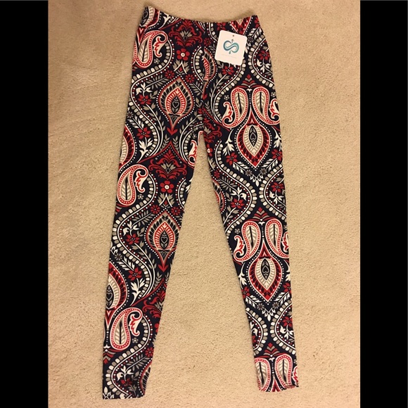 Soft Paisley Print Leggings - Picture 2 of 3