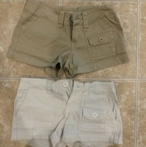 Khaki and white shorts