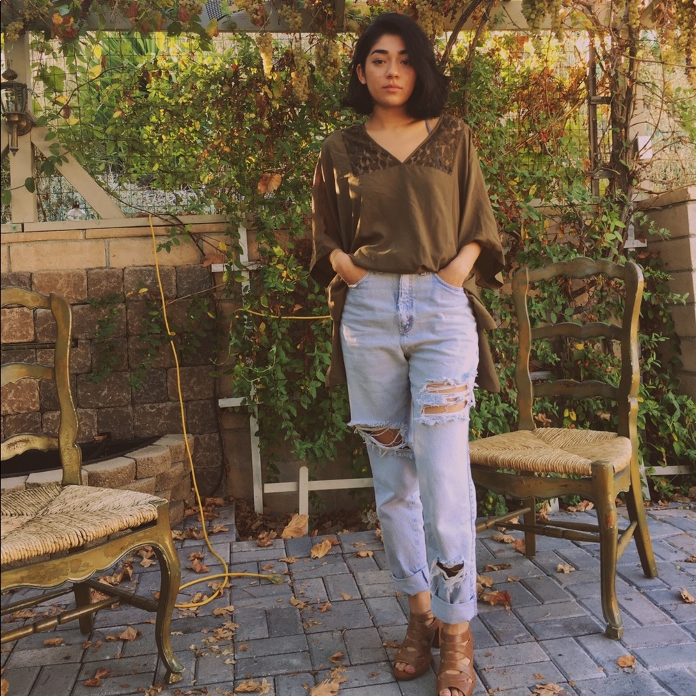 Michael Kors Forest Green Blouse