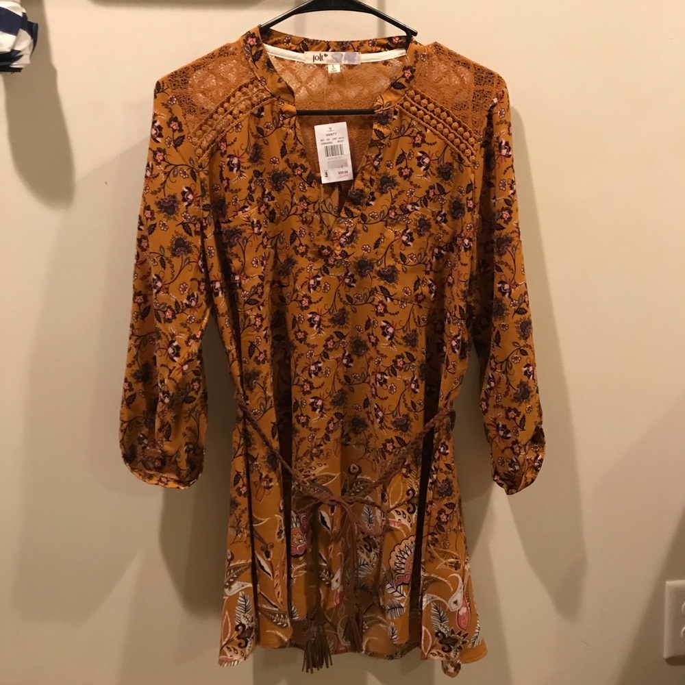 Vanity Burnt Orange Tunic with Leather Belt