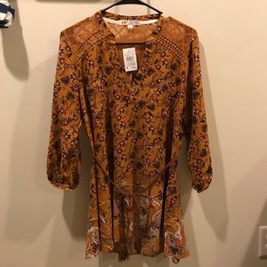 Vanity Burnt Orange Tunic with Leather Belt