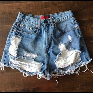 High waisted Jean shorts