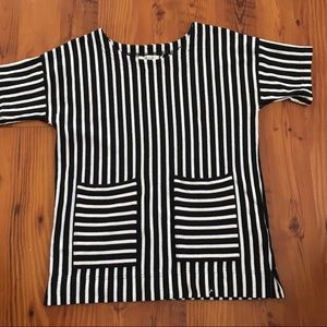 Black and White striped Madewell Shirt