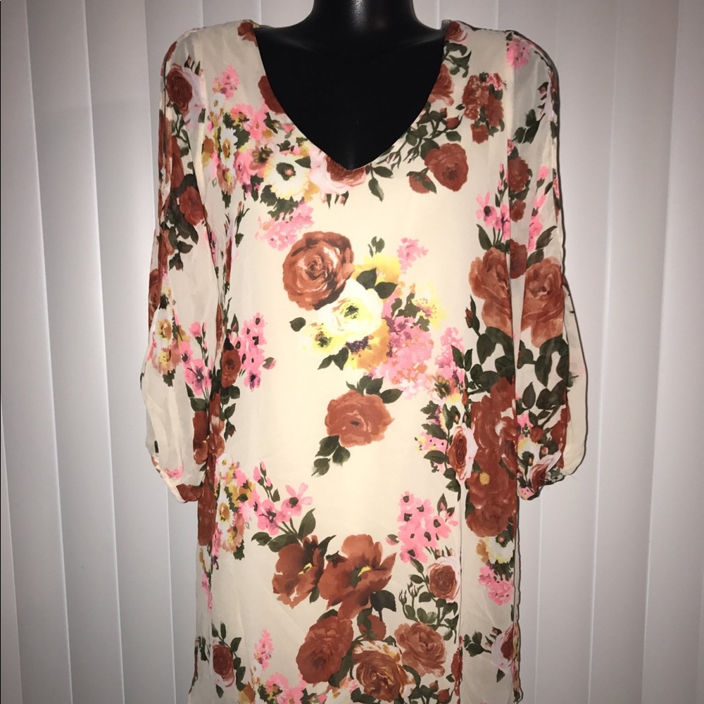 Cocolove Floral Daydress with Sleeve Cutouts