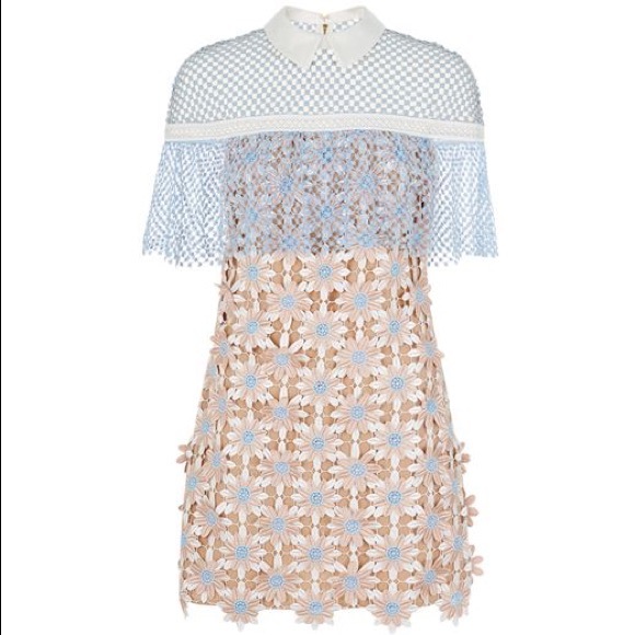 SOLD Self Portrait 3D Floral Cape Dress - Picture 7 of 8