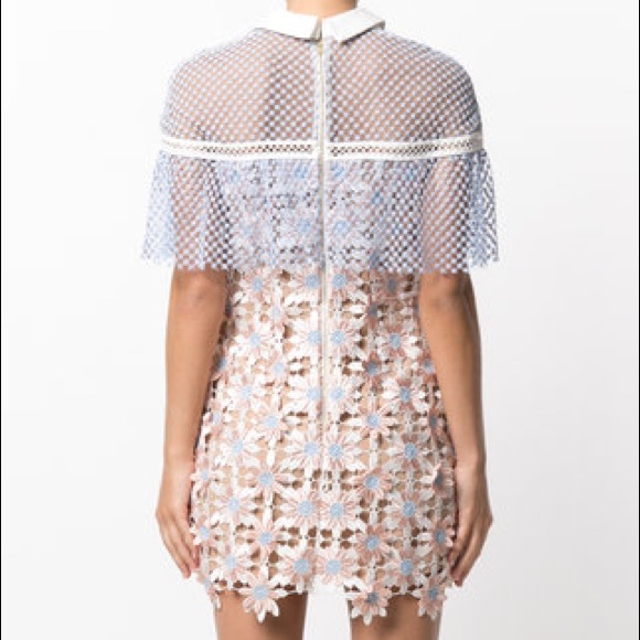 SOLD Self Portrait 3D Floral Cape Dress - Picture 6 of 8