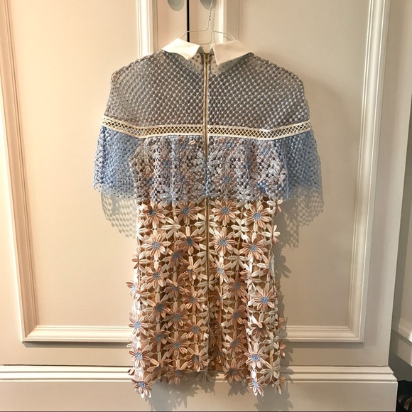 SOLD Self Portrait 3D Floral Cape Dress - Picture 2 of 8