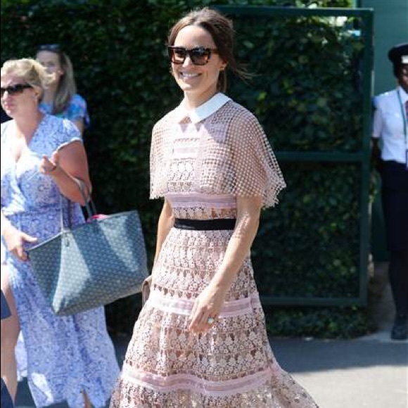 SOLD Self Portrait 3D Floral Cape Dress - Picture 8 of 8