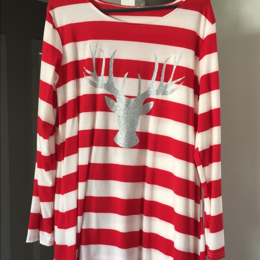 Dress with glittered deer print