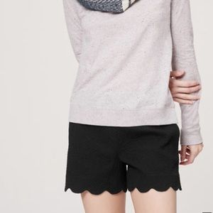 LOFT Black Scallop Riviera Shorts