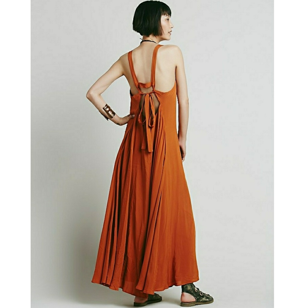 Free People Naya Maxi Dress in Copper - Picture 2 of 8