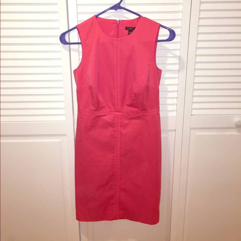 Ann Taylor Coral Cocktail Dress side zipper SZ XS