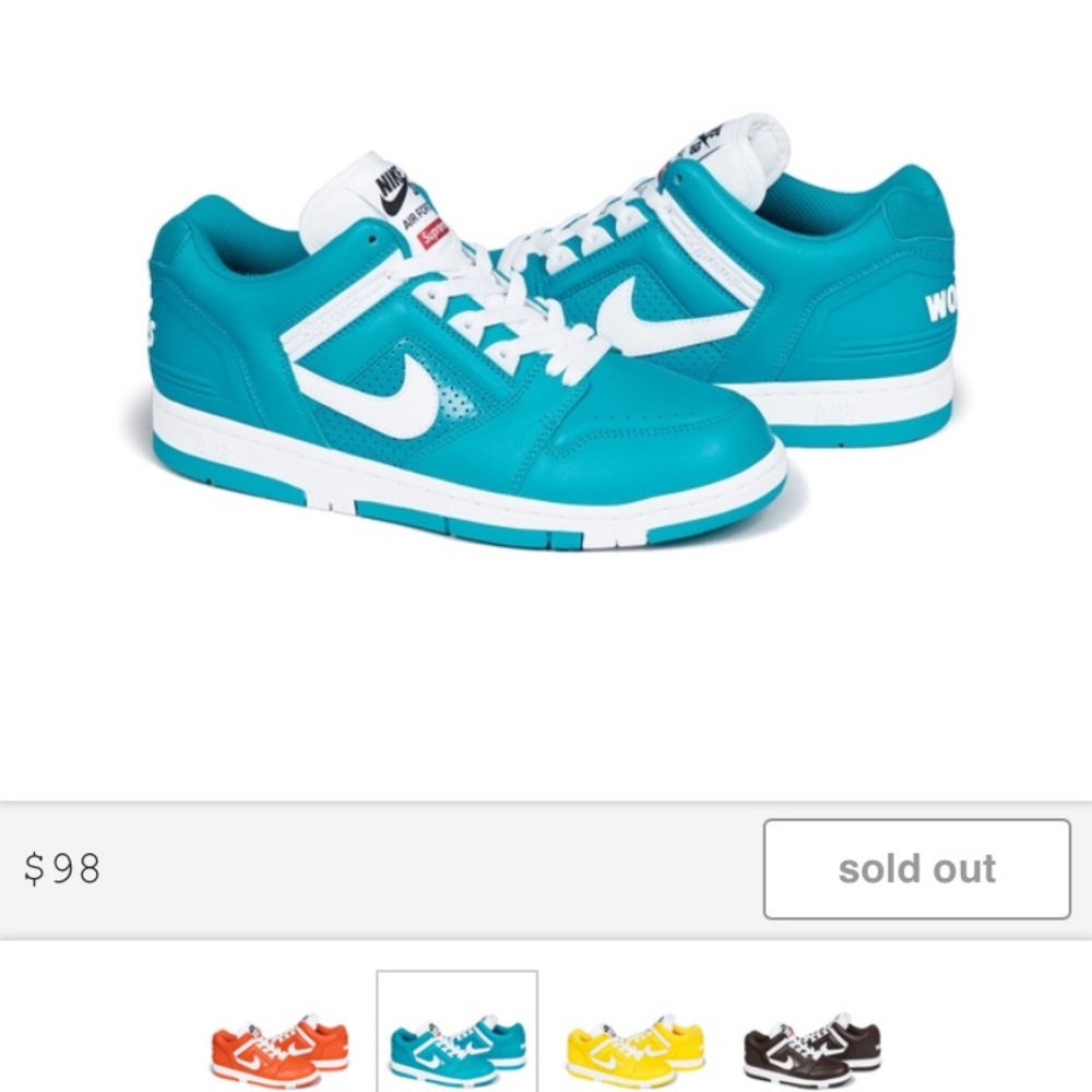 Supreme Nike Sb Air Force 2 Teal