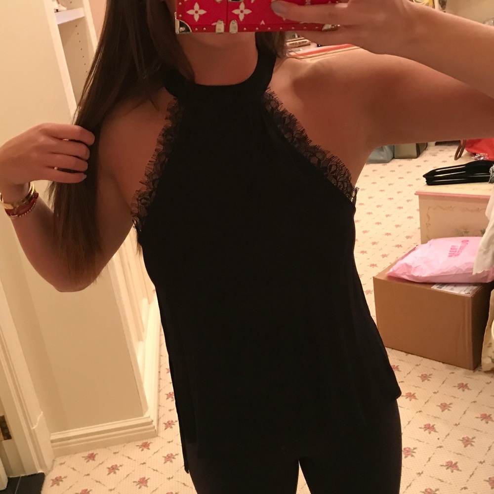 Millau black blouse with lace
