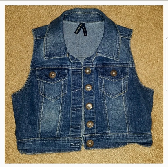 🍁Cropped Denim Vest - Picture 2 of 5