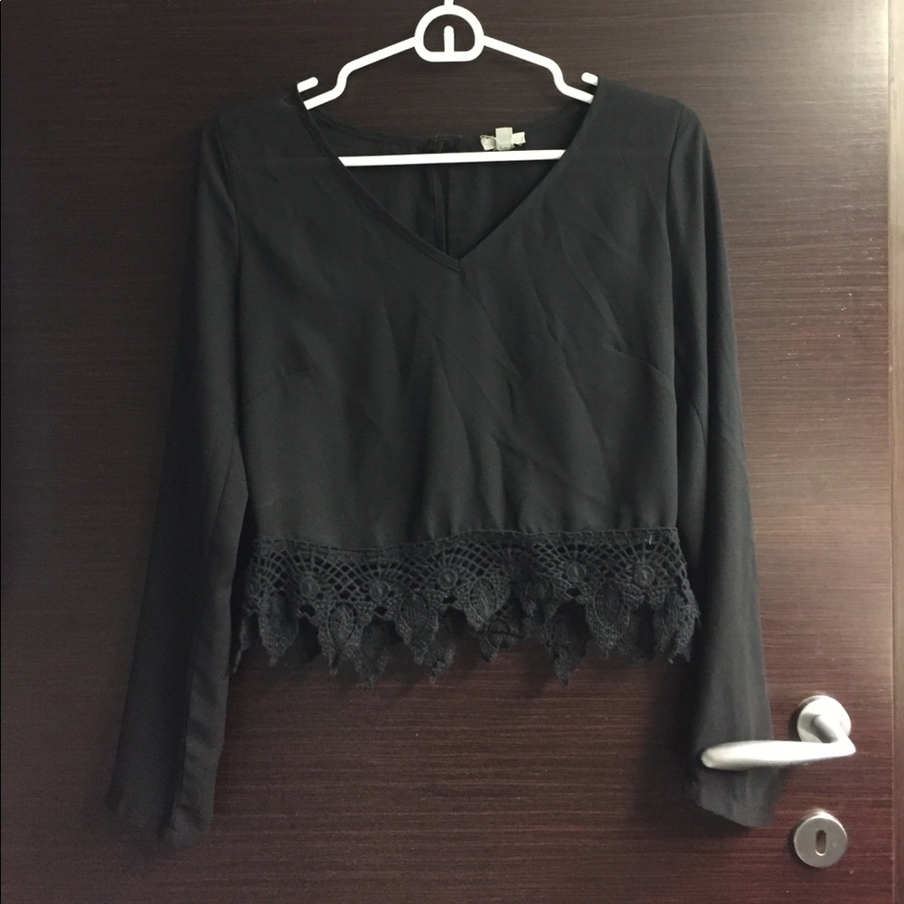 Urban outfitters crochet hem top