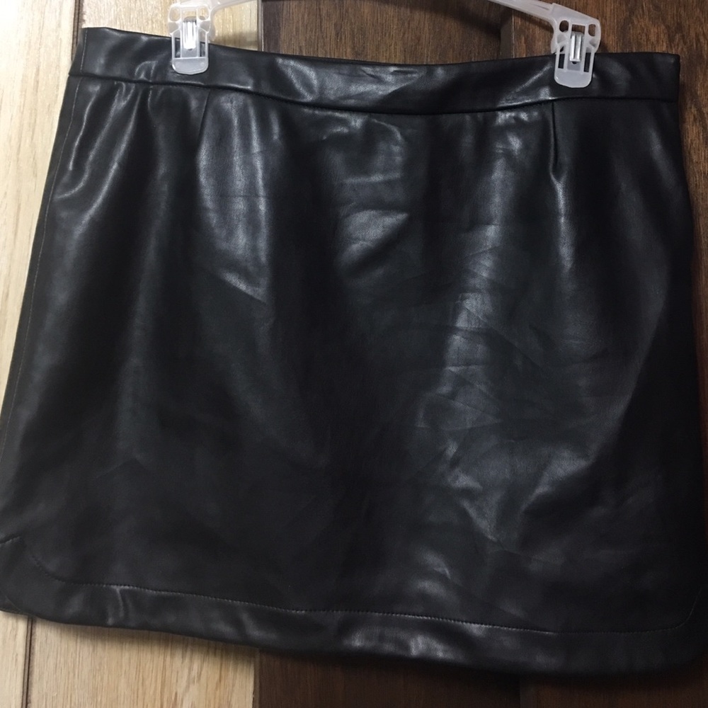 Black leather skirt