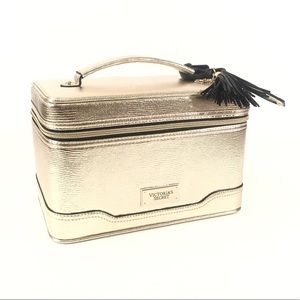 NWOT Victoria's Secret Gold Hard Cosmetic Case