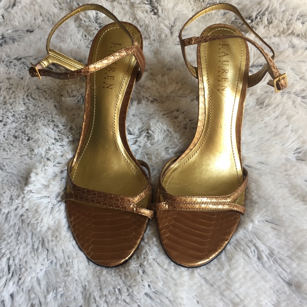 Ralph Lauren New Brown Strappy Heels Pump Size 7