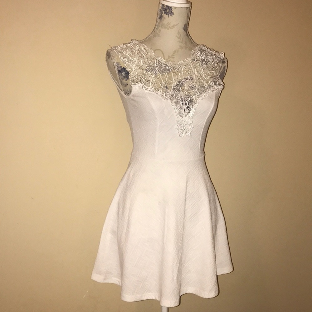 Little White Open Back Dress