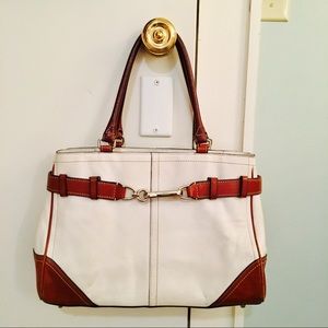 Coach Large Hampton Leather Satchel