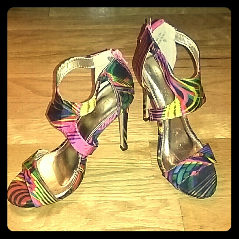 Fun Crazy Print Heels