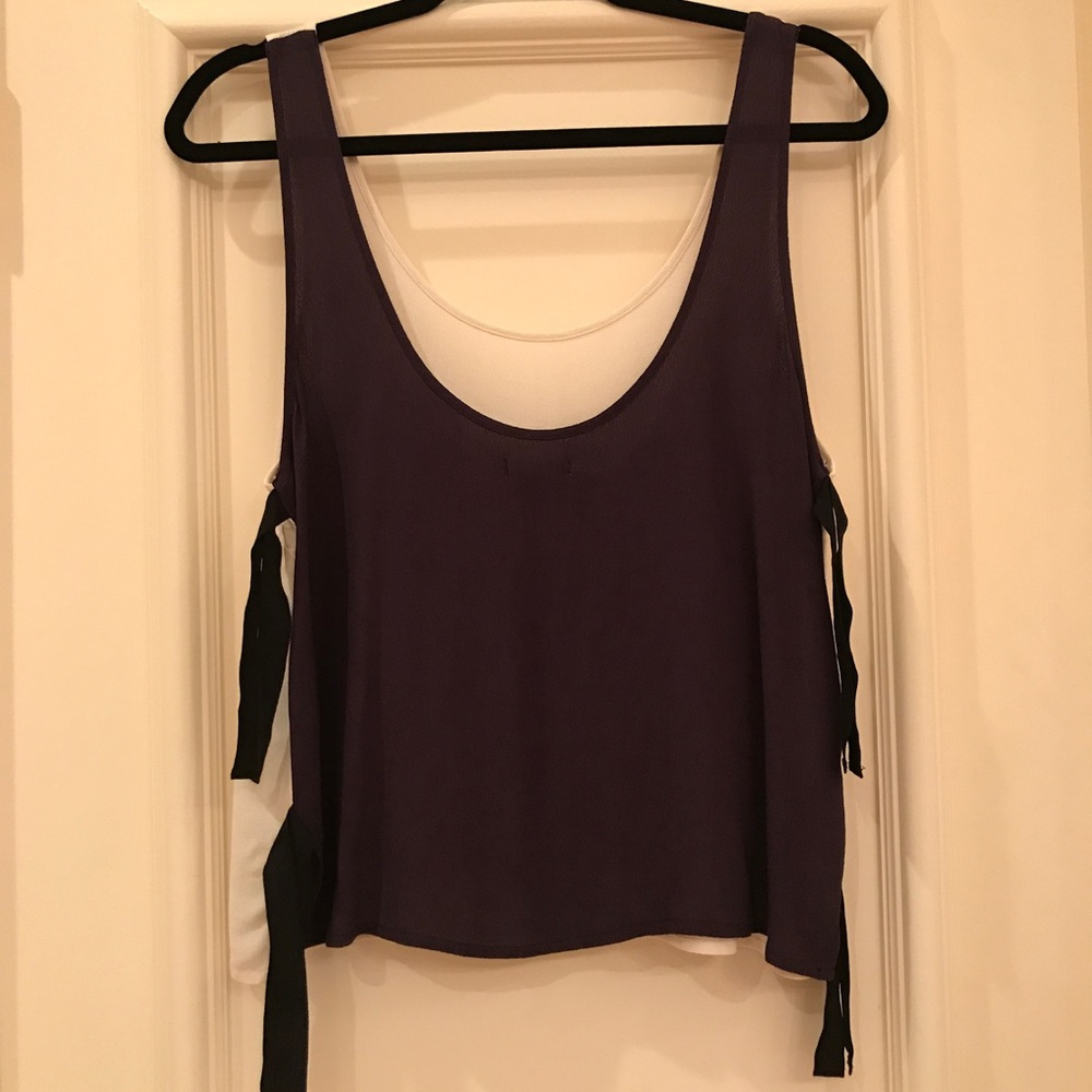 Cooperative Blue and white/cream blouse