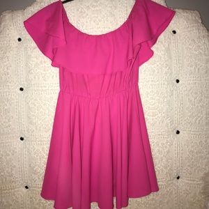 Pink off the shoulder dress