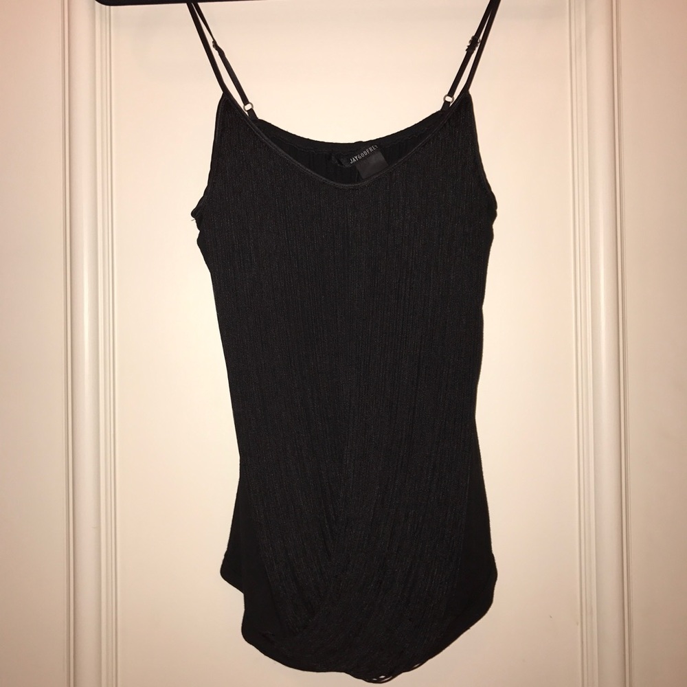 Jay Godfrey Black Fringe Top