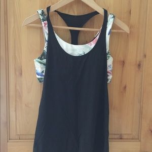 Lululemon tank with attached sports bra combo