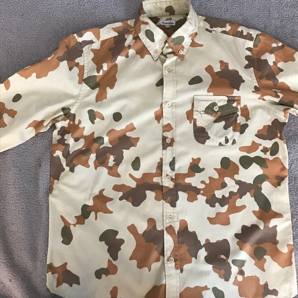 Steve Alan Camo Print Collegiate Shirt