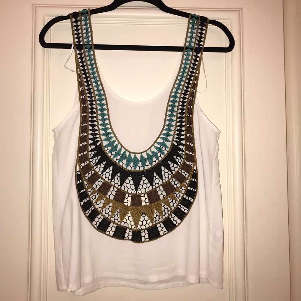 Rumor Boutique white blouse with lace back