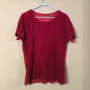 Lucky Brand Cranberry red velvet shirt