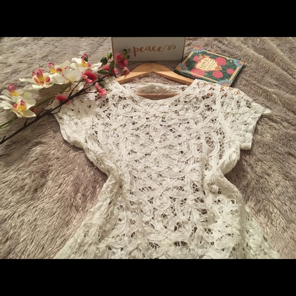 White lace blouse from Hollister