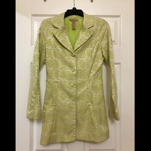 FALL COAT Lime Green Trench Coat NEW