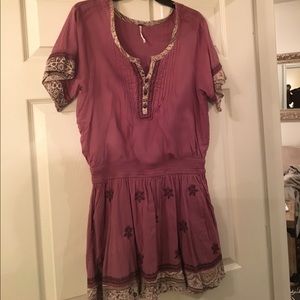 Free People Pink Drop Waist Dress