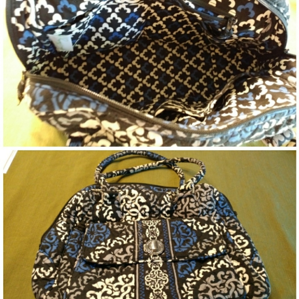 Vera Bradly Turn Lock Satchel Canturberry Blue