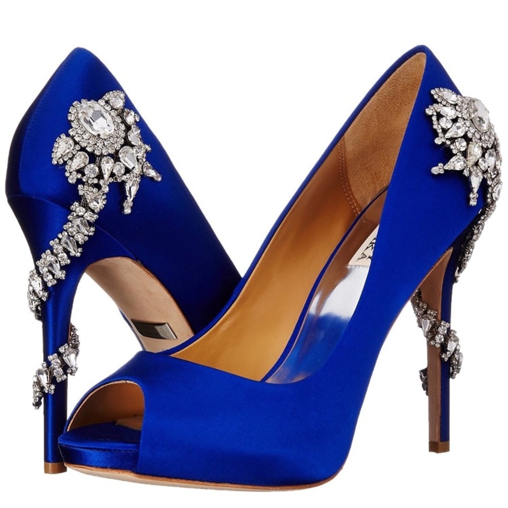 Badgley Mischka Royal Embellished Peep Toe