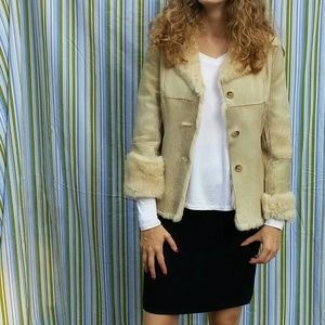 Vintage GUESS Tan Genuine Rabbit Fur Jacket