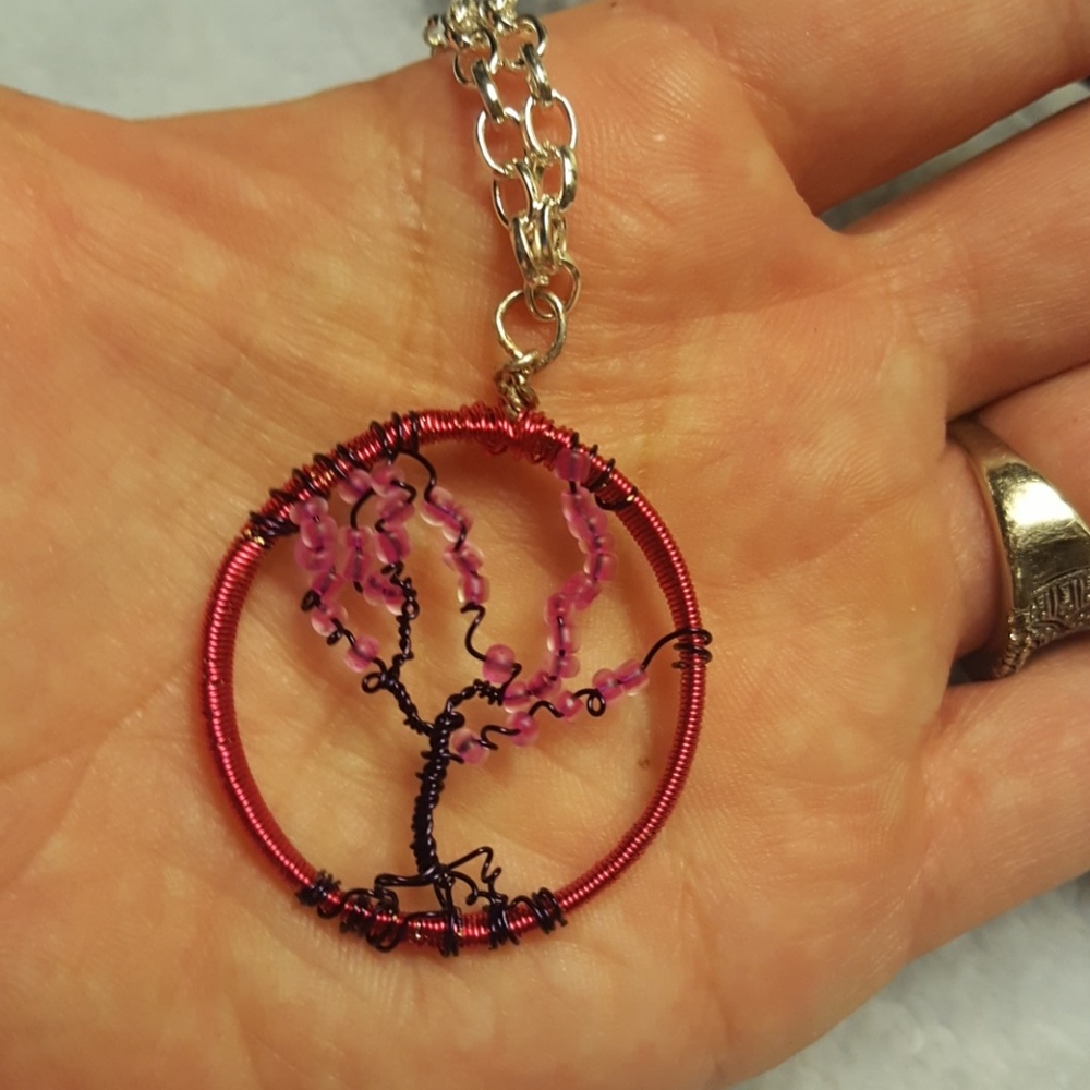 Cherry blossom tree necklace