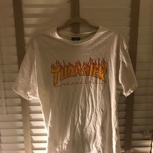 Thrasher White/Orange Flame Tee