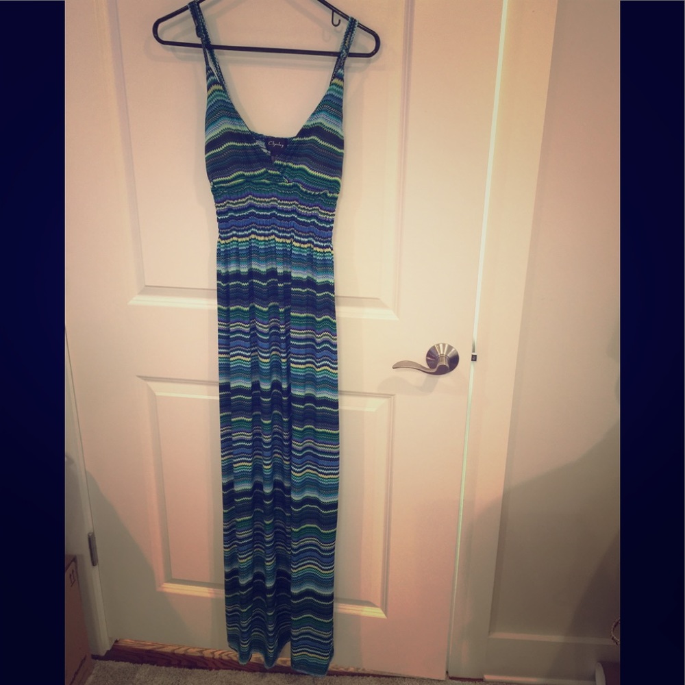 Striped maxi-dress