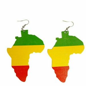 Rasta African Map Earrings