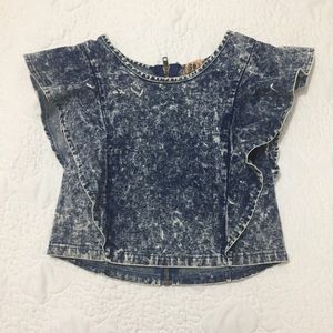 NASTY GAL// EUC festive acid wash crop top