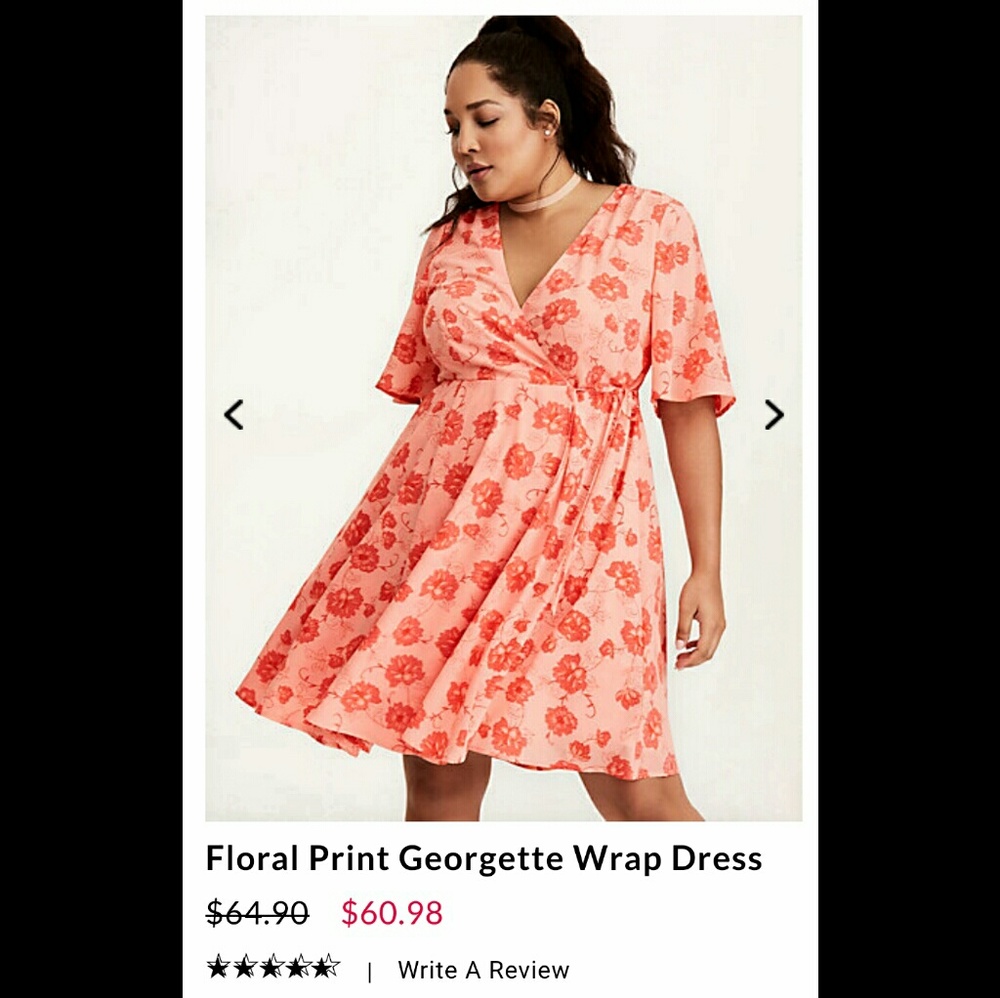 Gorgeous flowing georgette wrap dress (NWOT)
